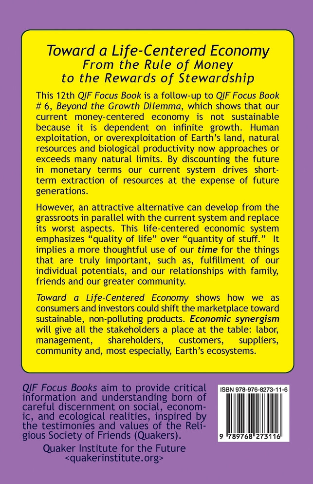 Toward a Life-Centered Economy