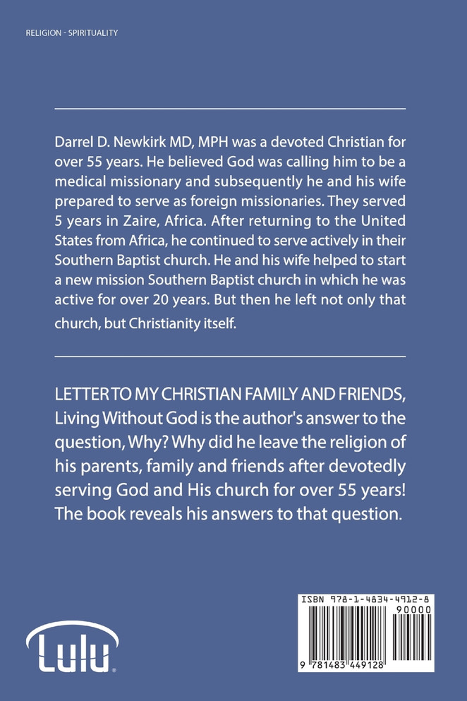 Letter to My Christian Family and Friends