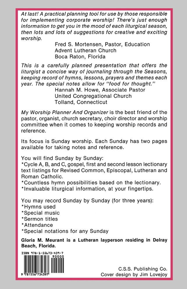 My Worship Planner and Organizer