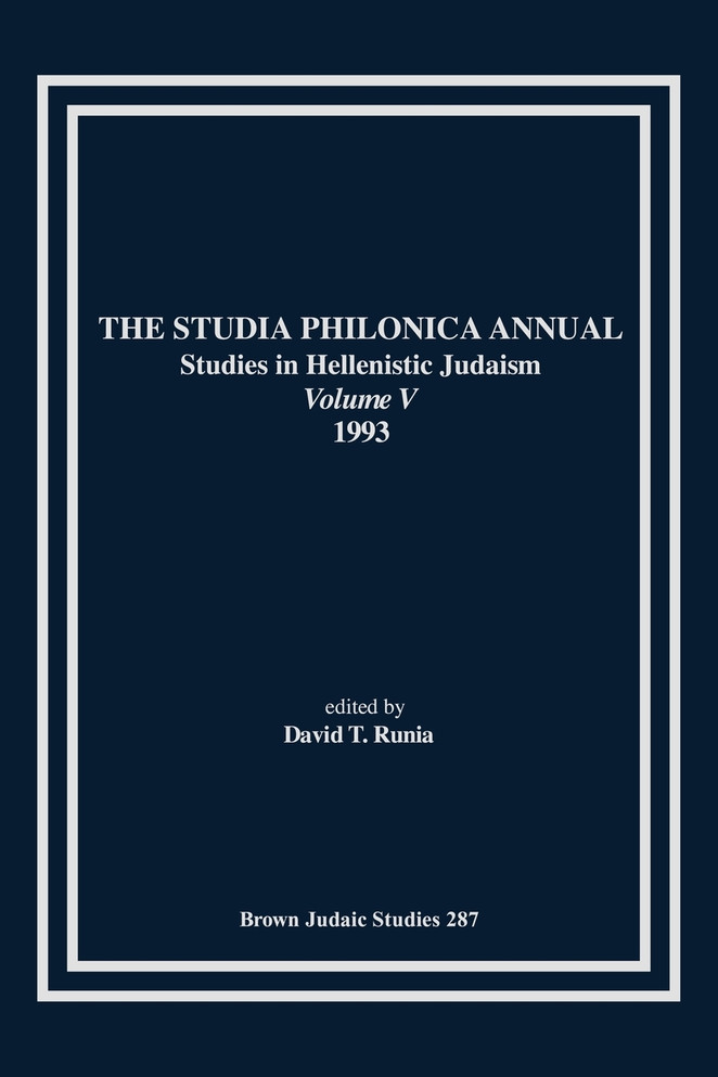 The Studia Philonica  Annual V, 1993