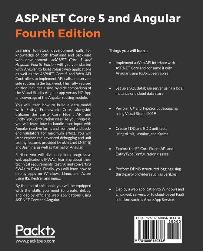ASP.NET Core 5 and Angular - Fourth Edition