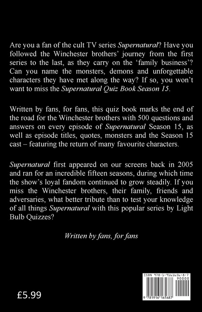 The Supernatural Quiz Book Season 15
