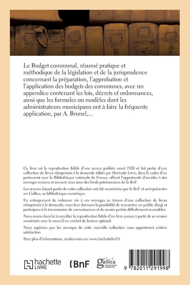 Le Budget communal, résumé pratique et méthodique de la législation et de la jurisprudence