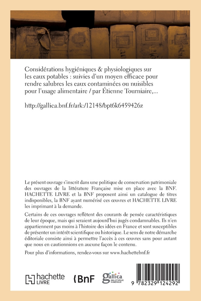 Considérations hygiéniques   physiologiques sur les eaux potables