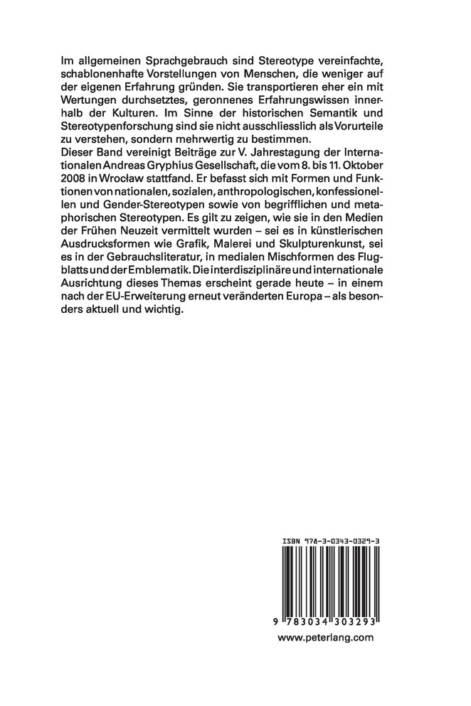 Fruehneuzeitliche Stereotype. Zur Produktivitaet und Restriktivitaet sozialer Vorstellungsmuster