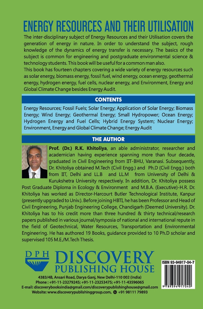 Energy Resources and their Utilisation