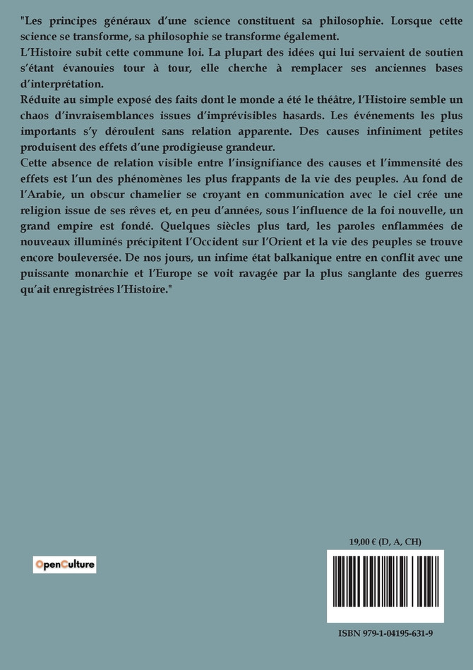 Bases scientifiques d'une Philosophie de l'Histoire