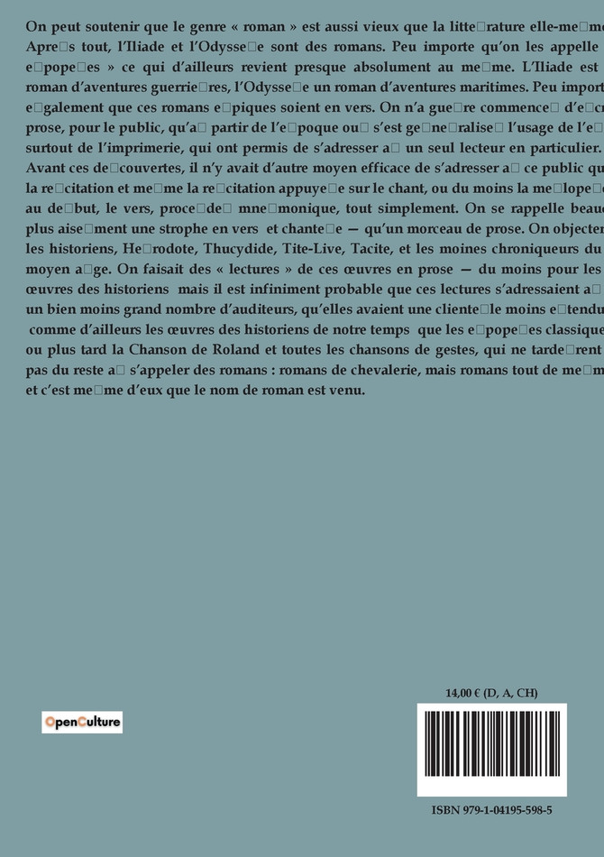Le roman français ses origines et son évolution