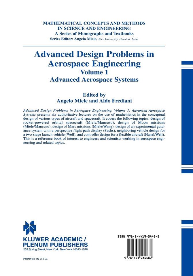 Advanced Design Problems in Aerospace Engineering