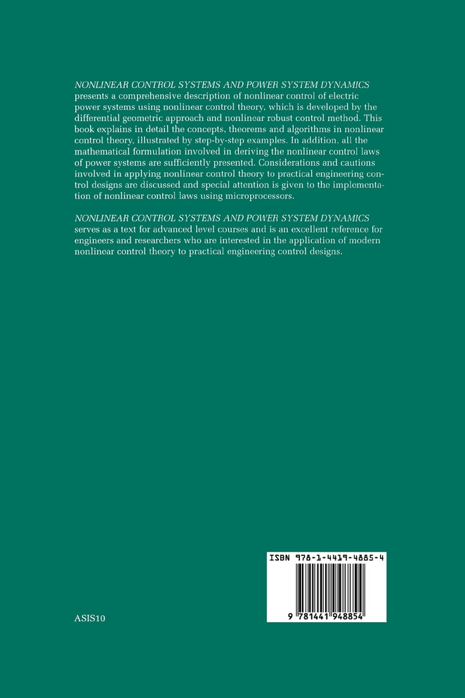 Nonlinear Control Systems and Power System Dynamics
