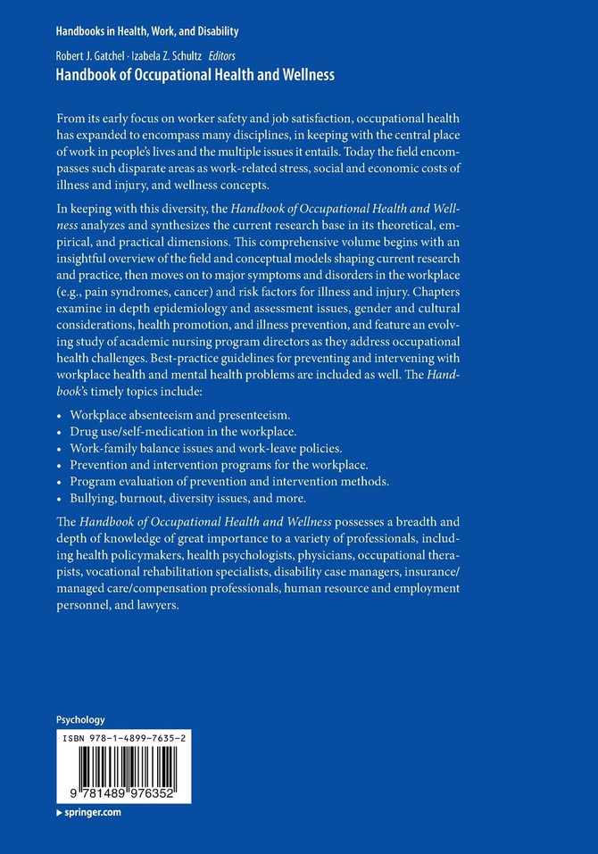 Handbook of Occupational Health and Wellness