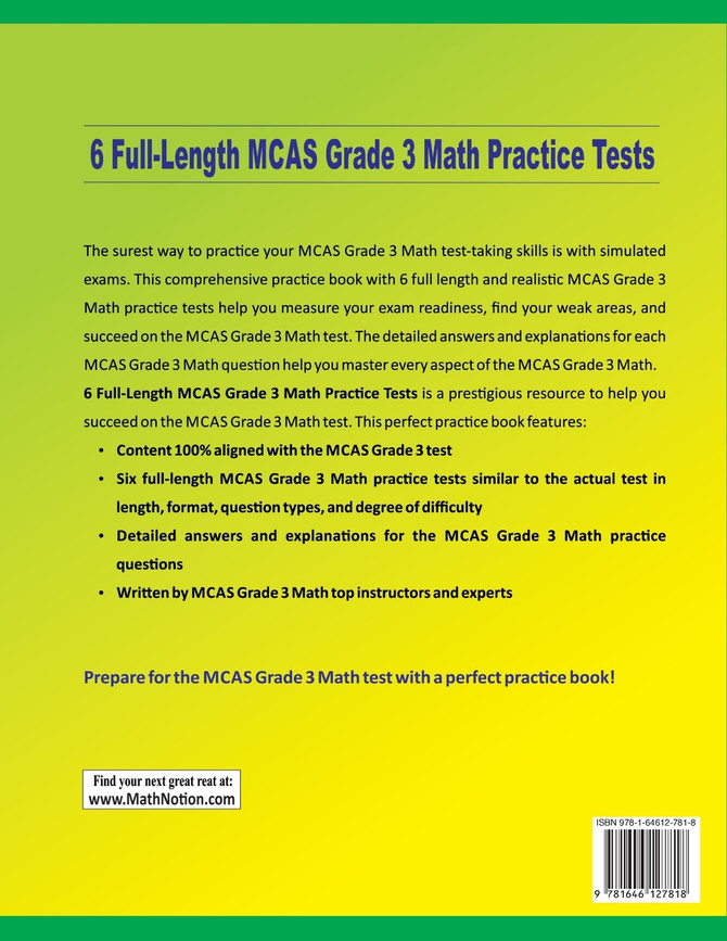 6 Full-Length MCAS Grade 3 Math Practice Tests