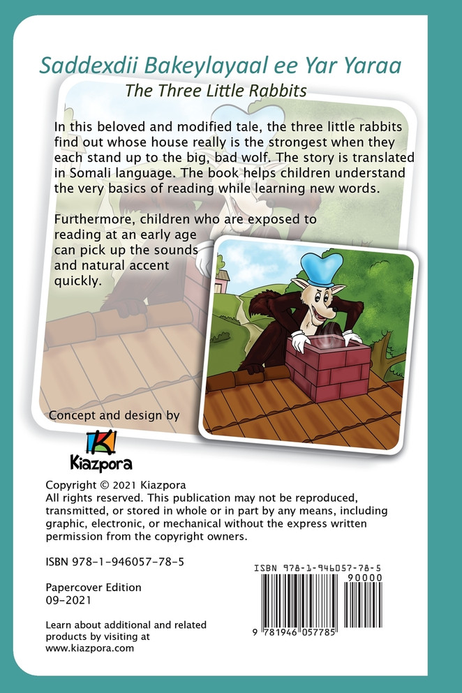Saddexdii Bakeylayaal ee Yar Yaraa - Somali Children's Book - The Three Little Rabbits