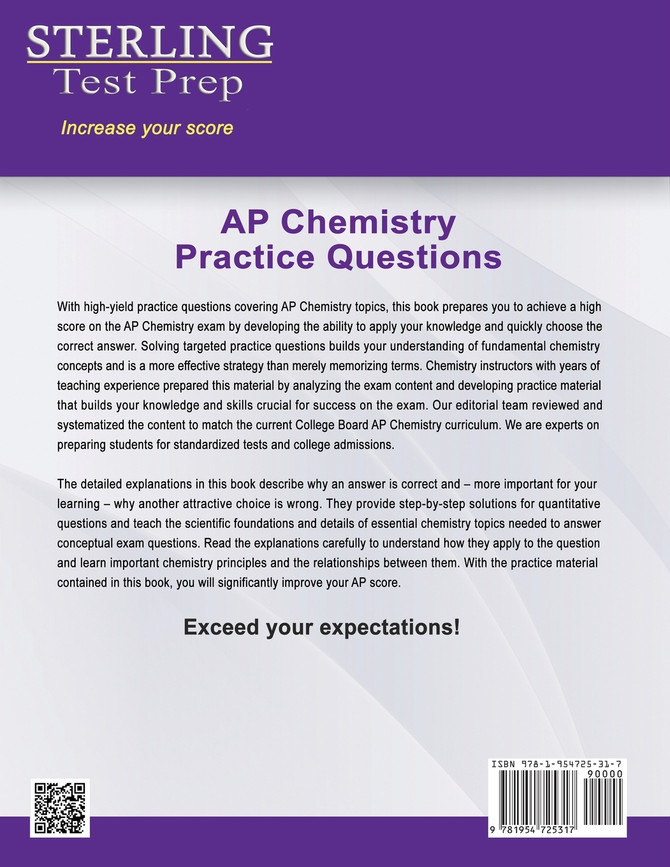 Sterling Test Prep AP Chemistry Practice Questions