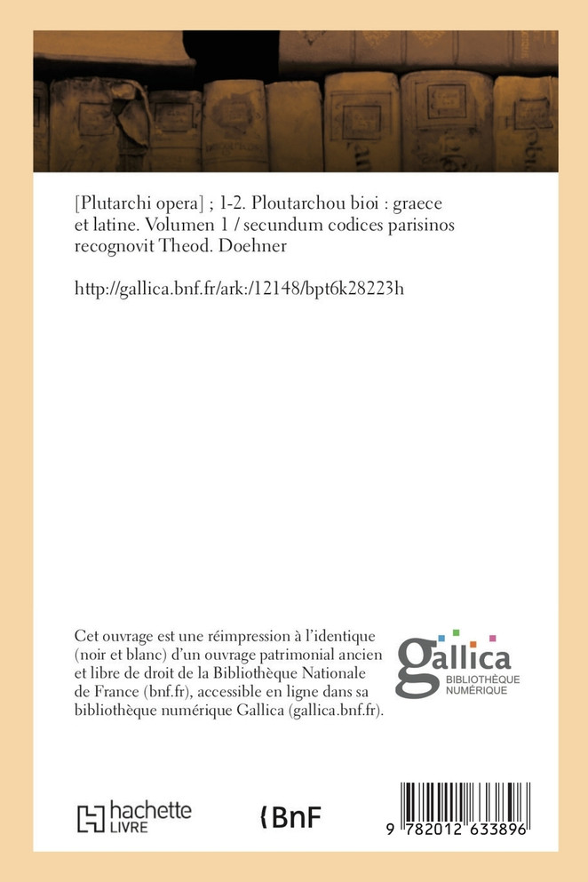 Plutarchi opera 1-2. Ploutarchou bioi
