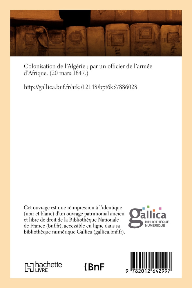 Colonisation de l'Algérie (Éd.1847)
