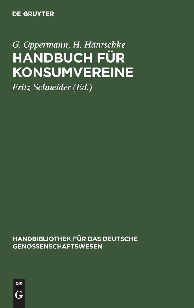 Handbuch für Konsumvereine