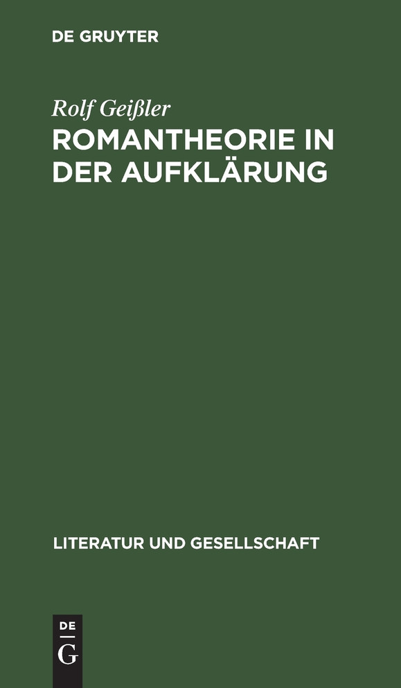 Romantheorie in der Aufklärung