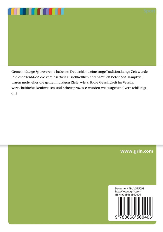 Finanzierungsanalyse eines Kleinstsportvereins