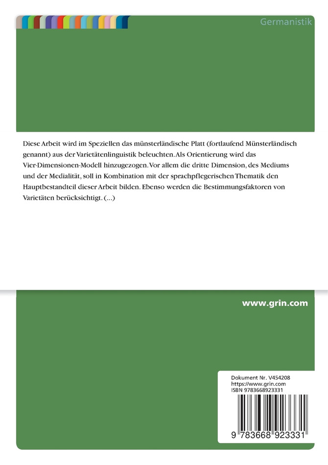 Das münsterländische Platt (Kleiplatt)/Dat mönsterlänner Platt (kleisk Platt)