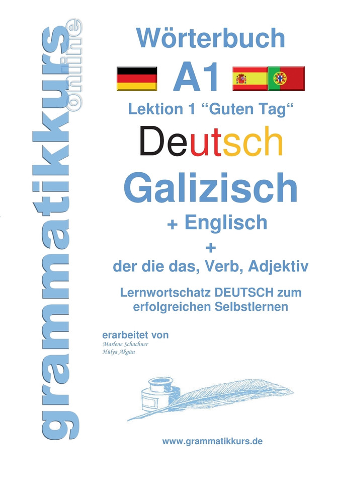 Wörterbuch Deutsch - Galizisch - Englisch Niveau A1