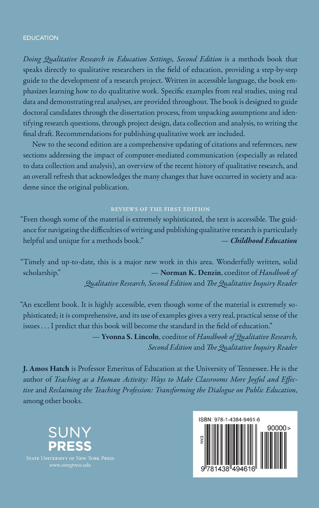 Doing Qualitative Research in Education Settings, Second Edition