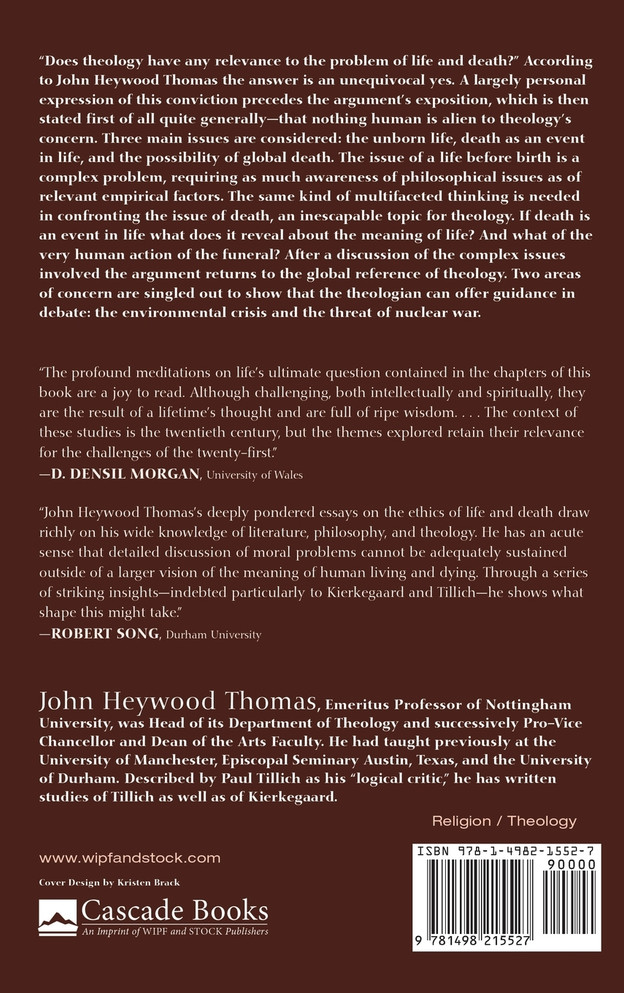 Theology and Issues of Life and Death