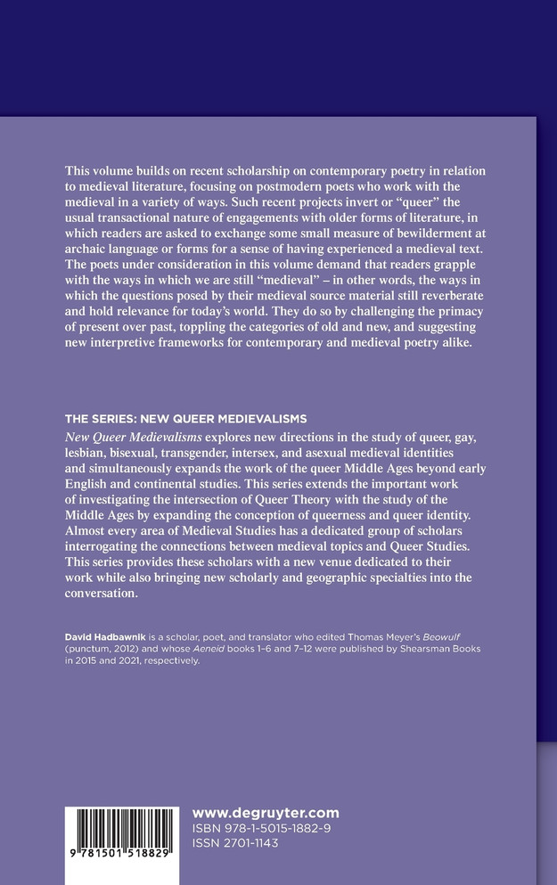 Postmodern Poetry and Queer Medievalisms