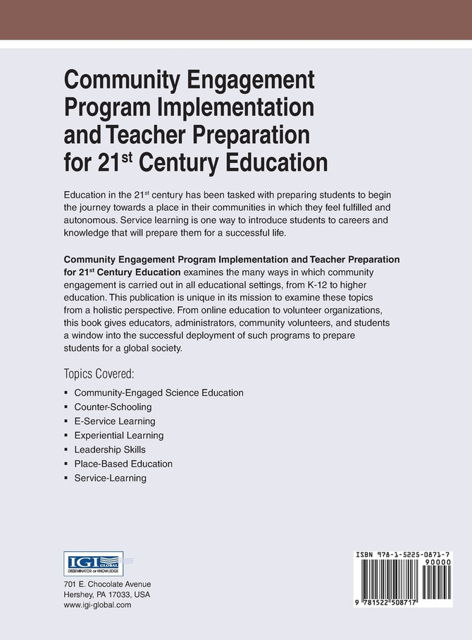 Community Engagement Program Implementation and Teacher Preparation for 21st Century Education