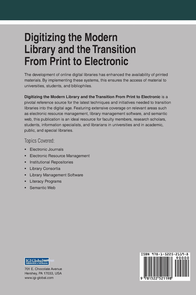 Digitizing the Modern Library and the Transition From Print to Electronic