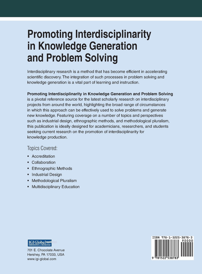 Promoting Interdisciplinarity in Knowledge Generation and Problem Solving