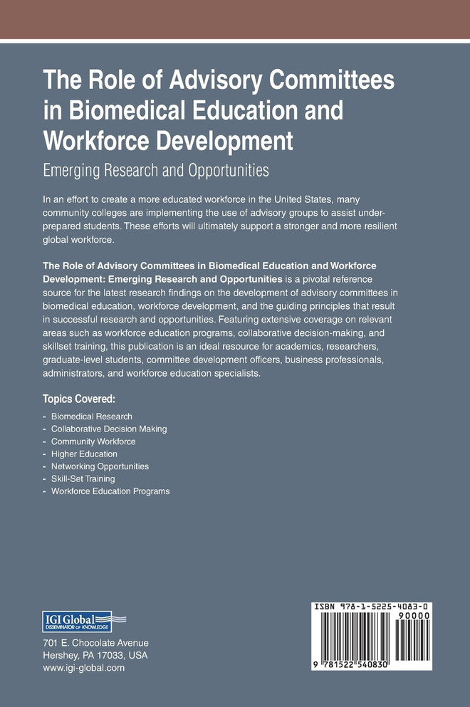 The Role of Advisory Committees in Biomedical Education and Workforce Development