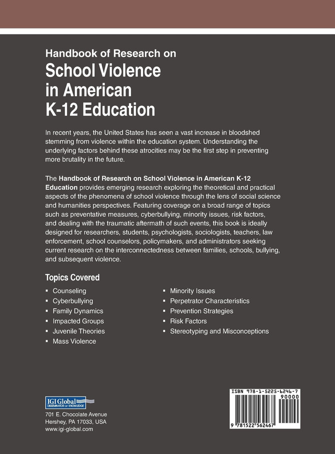 Handbook of Research on School Violence in American K-12 Education