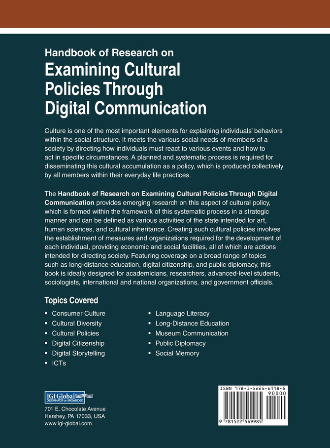 Handbook of Research on Examining Cultural Policies Through Digital Communication