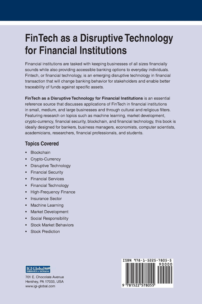 FinTech as a Disruptive Technology for Financial Institutions