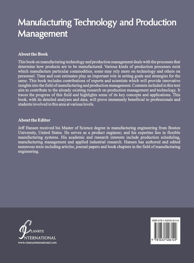 Manufacturing Technology and Production Management