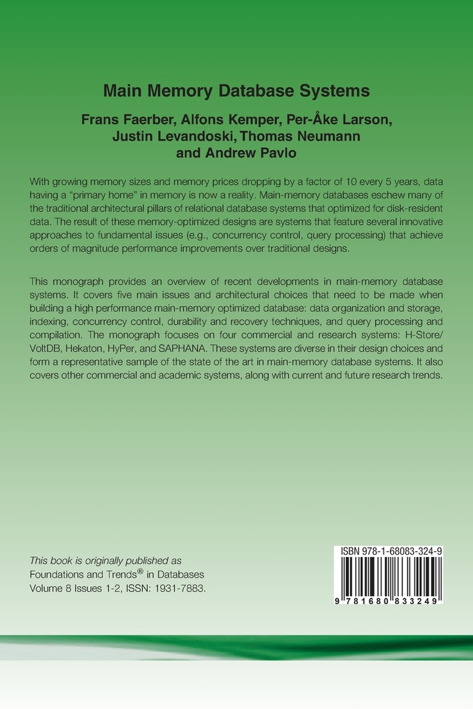 Main Memory Database Systems