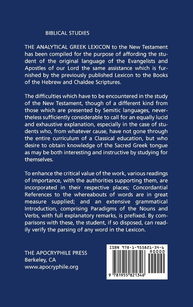 Analytical Greek Lexicon of the New Testament