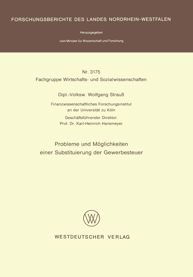 Probleme Und Moglichkeiten Einer Substituierung Der Gewerbesteuer