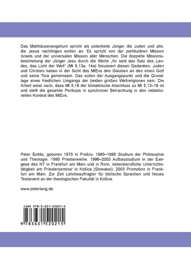 Ihr seid das Salz des Landes, das Licht der Welt