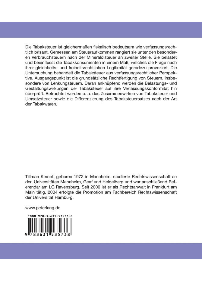 Die Rechtfertigung der Tabaksteuer