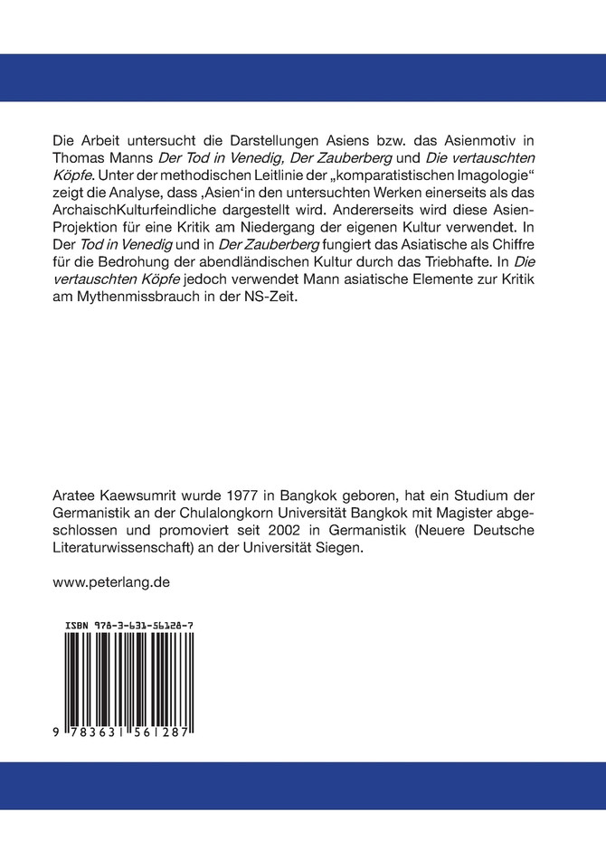 Asienbild und Asienmotiv bei Thomas Mann