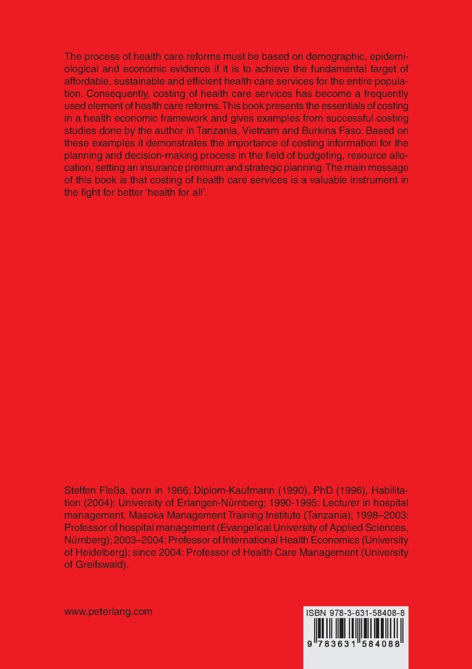 Costing of Health Care Services in Developing Countries