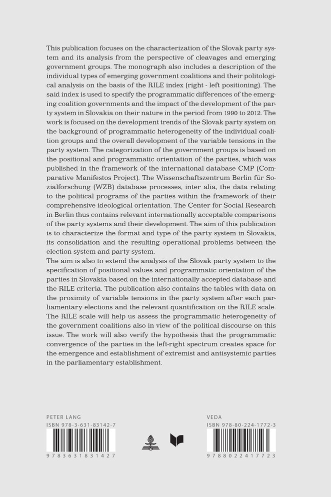 Coalition Governments and Development of the Party System in Slovakia