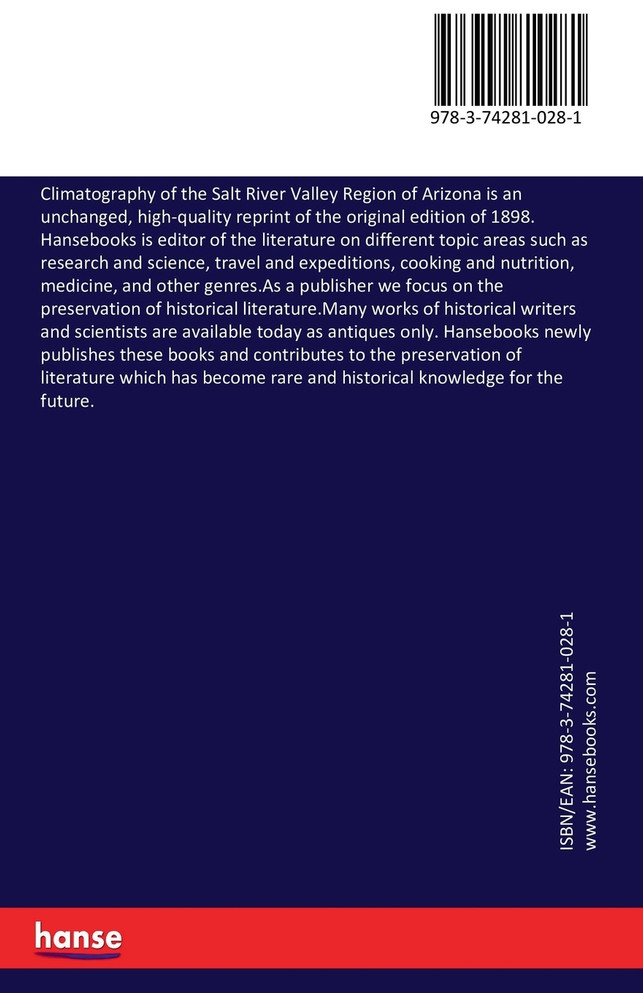 Climatography of the Salt River Valley Region of Arizona