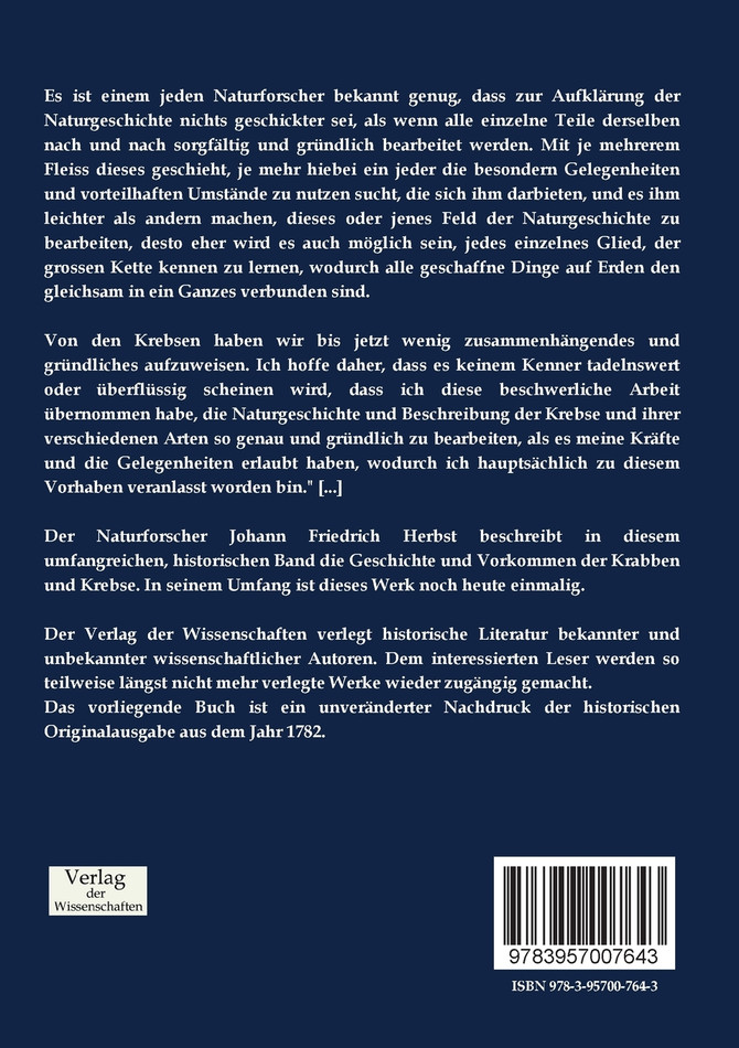 Versuch einer Naturgeschichte der Krabben und Krebse