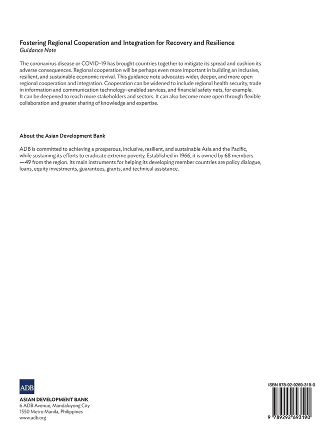 Fostering Regional Cooperation and Integration for Recovery and Resilience