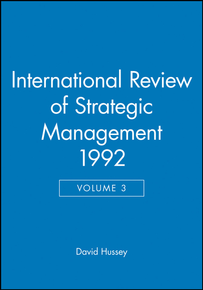 International Review of Strategic Management 1992, Volume 3