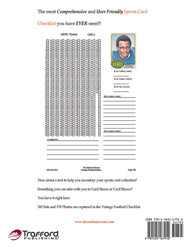 The Stadium Events Sports Card Checklist - Vintage Football Edition