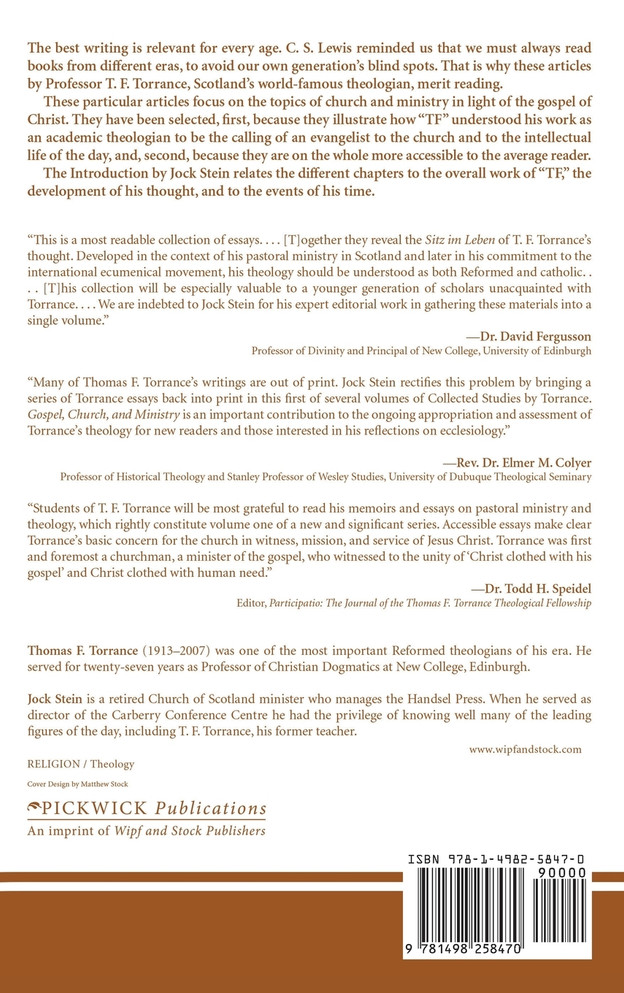 Gospel, Church, and Ministry